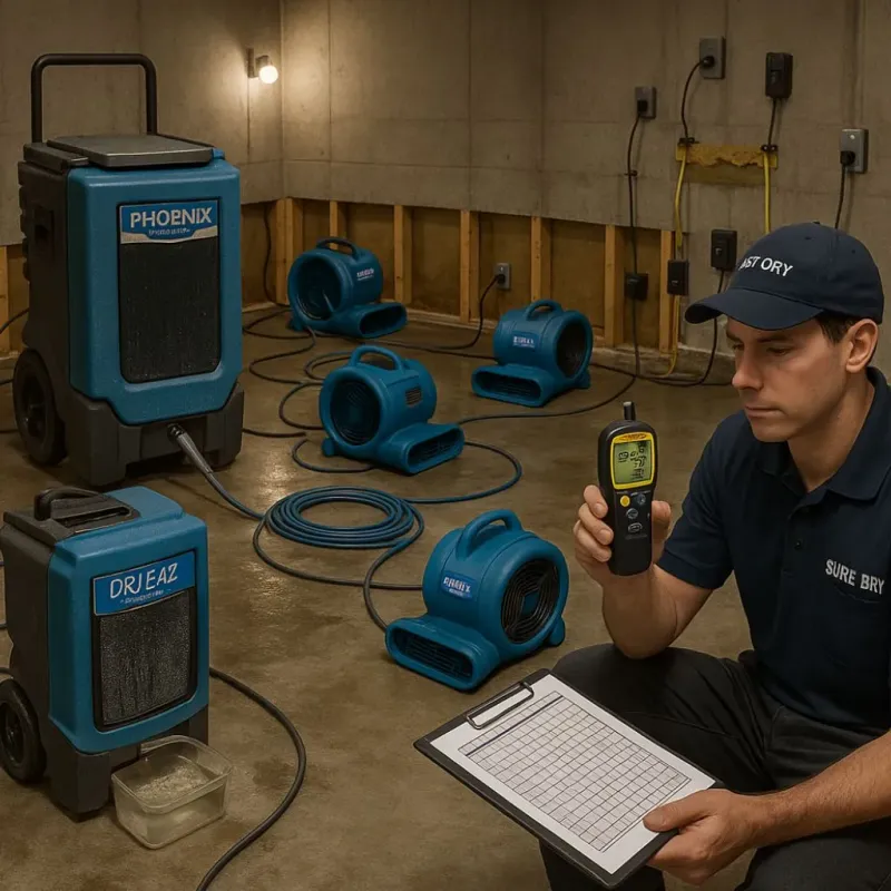 Structural Drying and Dehumidification process in Stephens County, OK